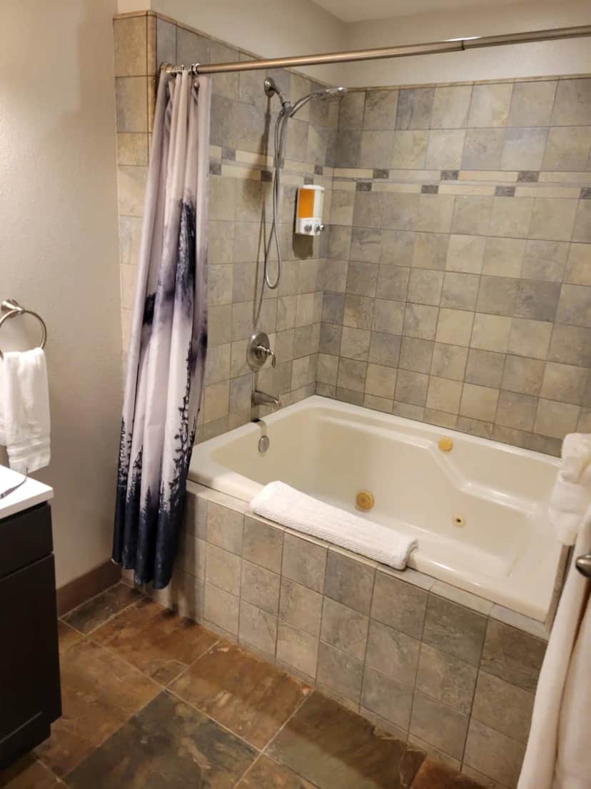 Private in-room jacuzzi tub at Harmony Ridge Lodge