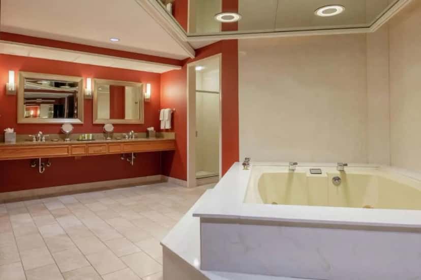 In-room hot tub at Hilton Bellevue in Bellevue, WA