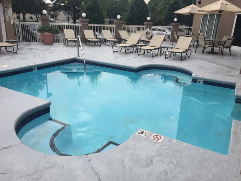 Shared outdoor hot tub at Hilton Garden Inn Charlotte Pineville in Pineville, NC