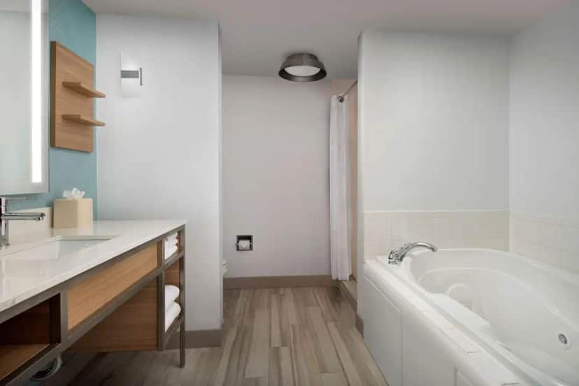 Private in-room jacuzzi tub in the King Room with Whirlpool at Hilton Garden Inn Dallas/duncanville