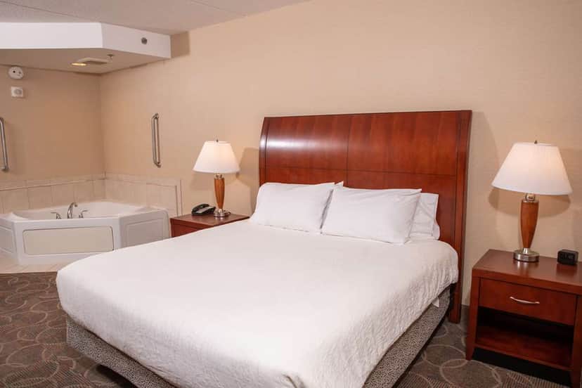 Private in-room jacuzzi tub at Hilton Garden Inn Erie