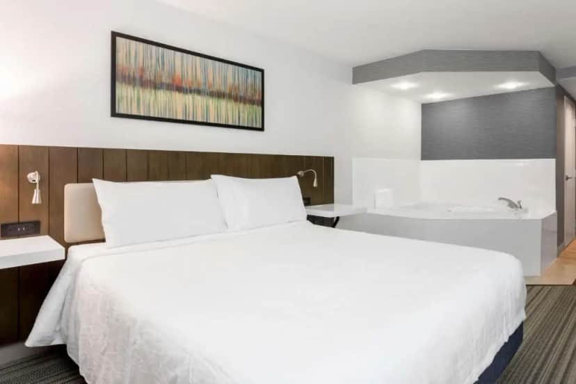 Private in-room jacuzzi tub in the King Room with Whirlpool at Hilton Garden Inn Reno