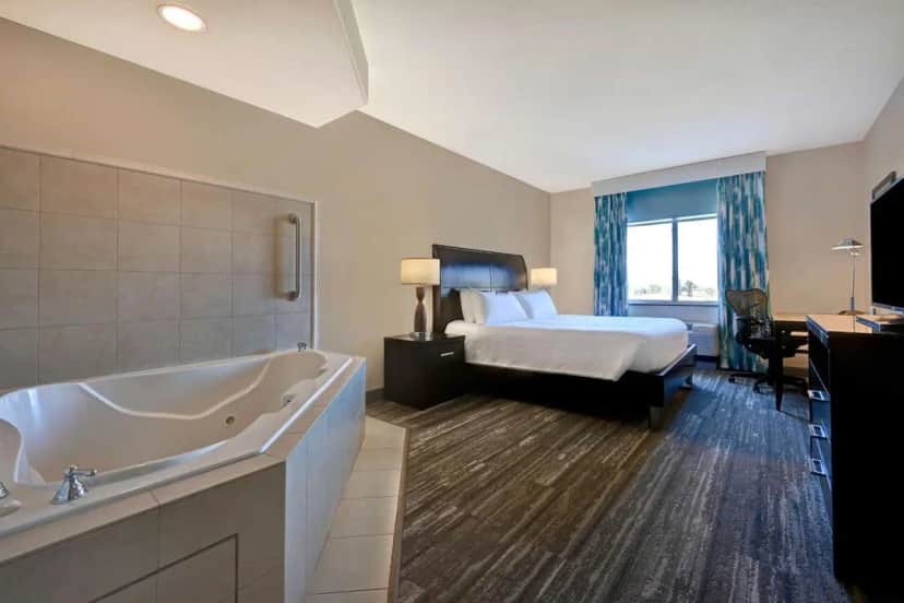 Private in-room jacuzzi in the King Room with Whirlpool at Hilton Garden Inn San Bernardino