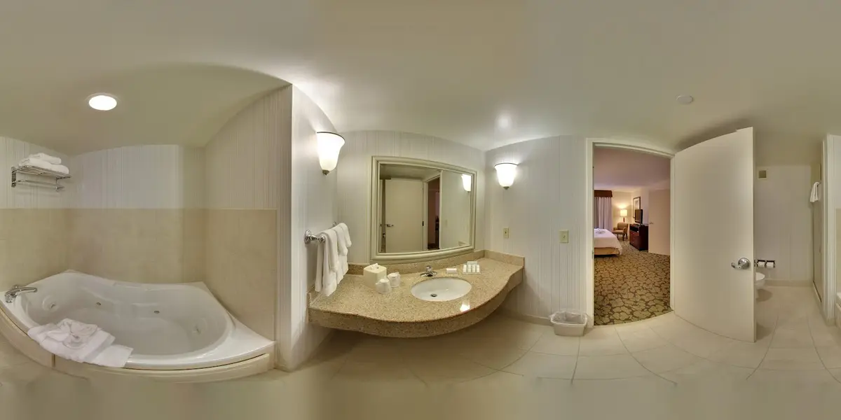 Private in-room jacuzzi tub at Hilton Garden Inn Virginia Beach Town Center
