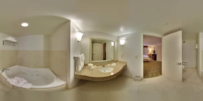 Private in-room jacuzzi tub at Hilton Garden Inn Virginia Beach Town Center