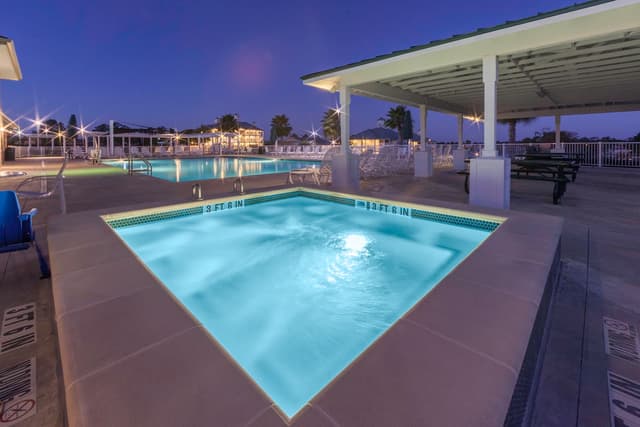 Shared outdoor hot tub