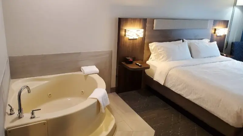 In-room hot tub at Holiday Inn Express & Suites Donegal, an IHG hotel in Donegal Township, PA