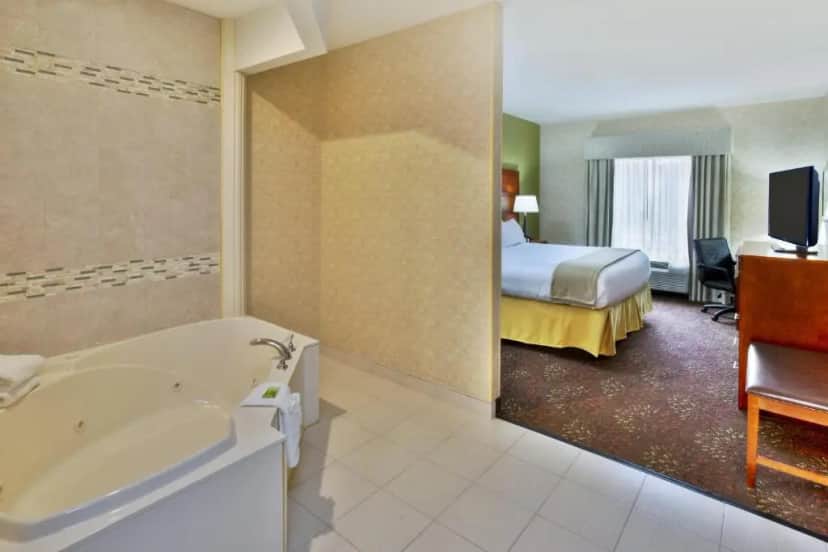 Private in-room jacuzzi tub in the King Suite with Spa Bath at Holiday Inn Express & Suites Frankenmuth, an IHG Hotel