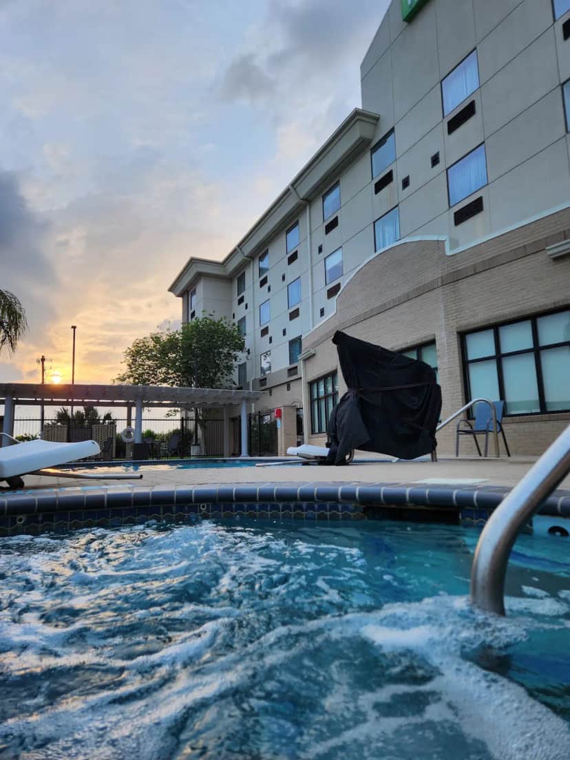 Shared outdoor hot tub at Holiday Inn Express & Suites Pharr, an IHG hotel