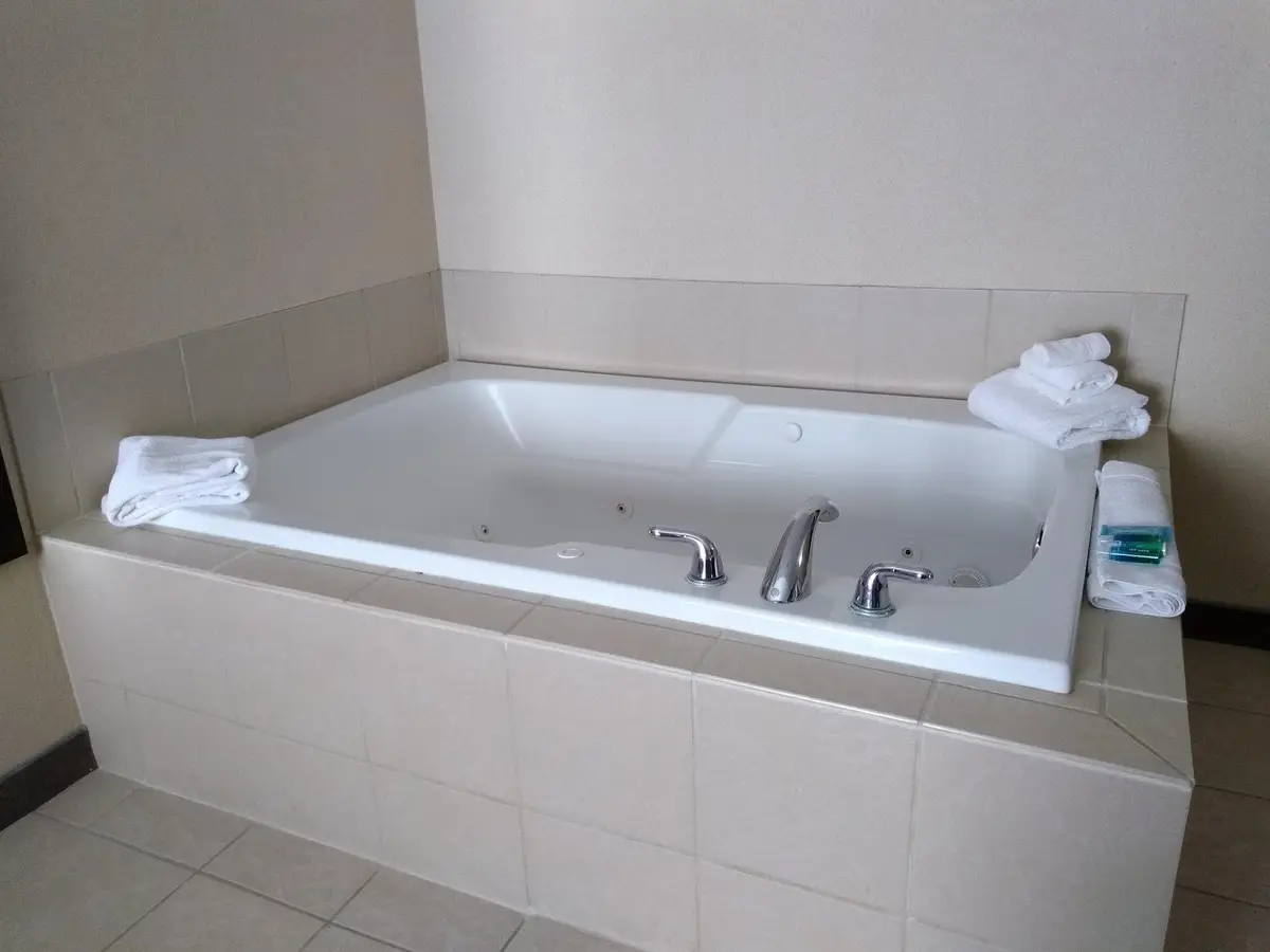 Private in-room jacuzzi tub at Holiday Inn Express & Suites Waterford By IHG