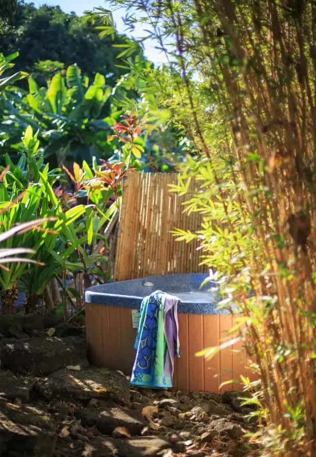 In-room hot tub at Holualoa Inn in Holualoa, HI