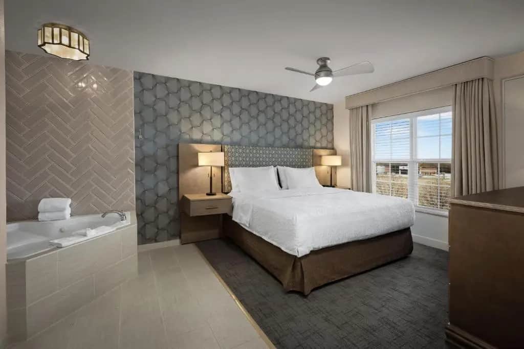 Private in-room jacuzzi tub in the King Suite with Whirlpool at Homewood Suites by Hilton @ The Waterfront