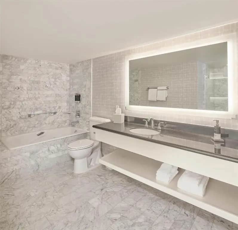 Private in-room jacuzzi tub in the Sunset King Suite at Hyatt Centric Delfina Santa Monica