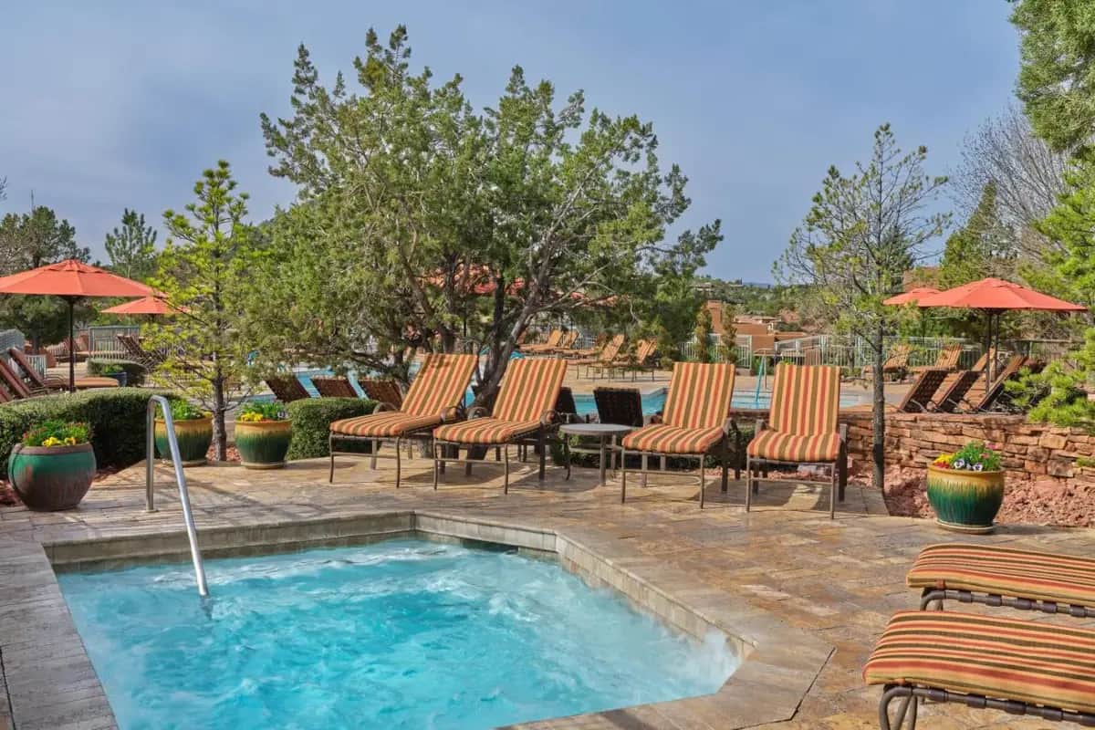 Shared outdoor hot tub at Hyatt Vacation Club at Piñon Pointe