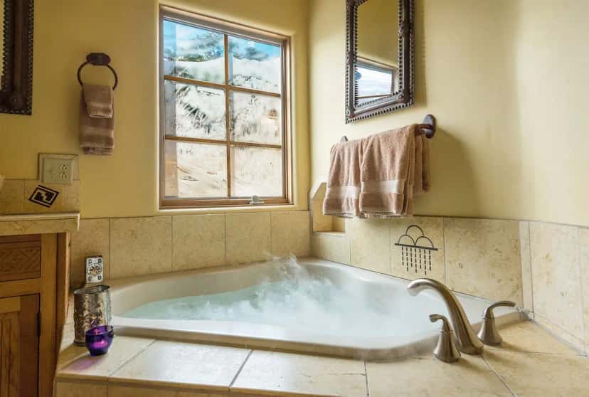 In-room hot tub at Inn on La Loma Plaza in Taos, NM