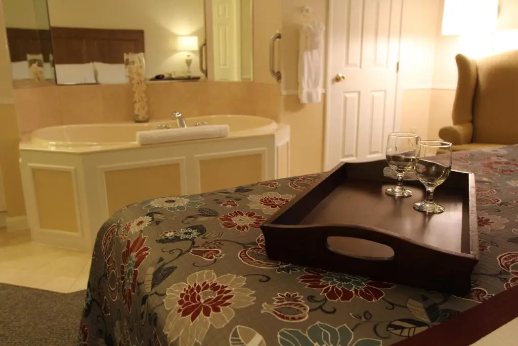 Private in-room jacuzzi tub in the One-Bedroom Suite at InnSeason Resort The Falls at Ogunquit