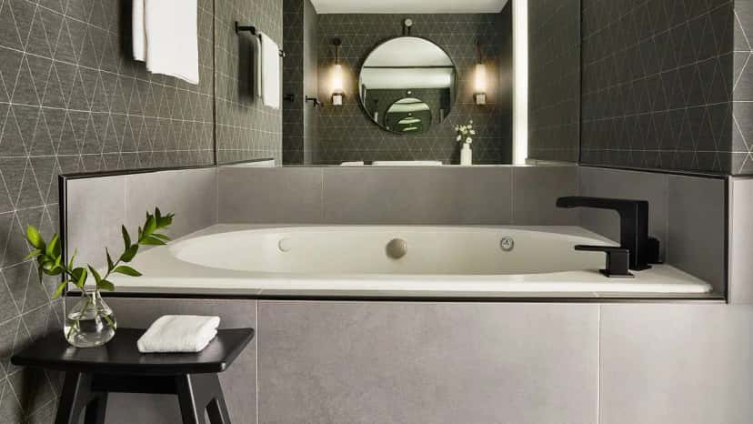 In-room hot tub at Kimpton Marlowe Hotel in Cambridge, MA