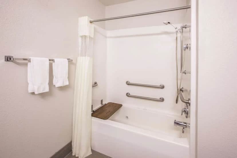 Private in-room jacuzzi tub at La Quinta Inn & Suites By Wyndham Erie