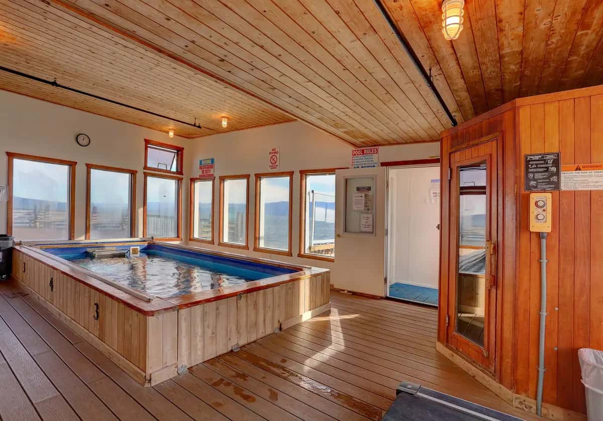 Shared indoor hot tub at Land's End Resort