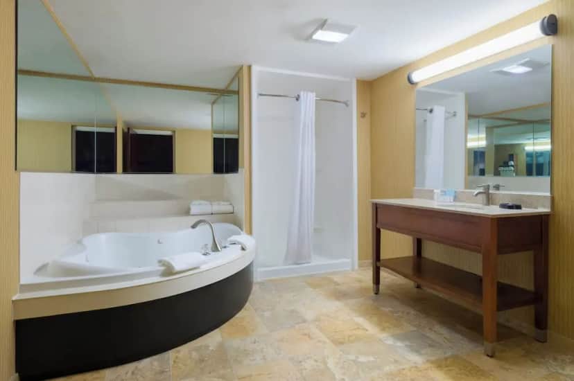Private in-room jacuzzi tub in the Standard Room, 1 King Bed With Shower & 1 Person Whirlpool at Larkspur Landing Carlisle
