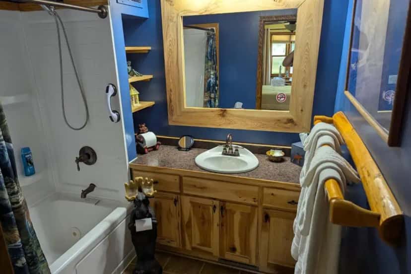 In-room jacuzzi tub at Leech Lake Resort Bed & Breakfast in Walker, MI