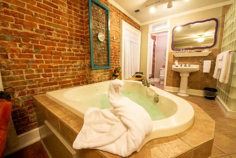 Private in-room jacuzzi at Main Street Inn Bed and Breakfast