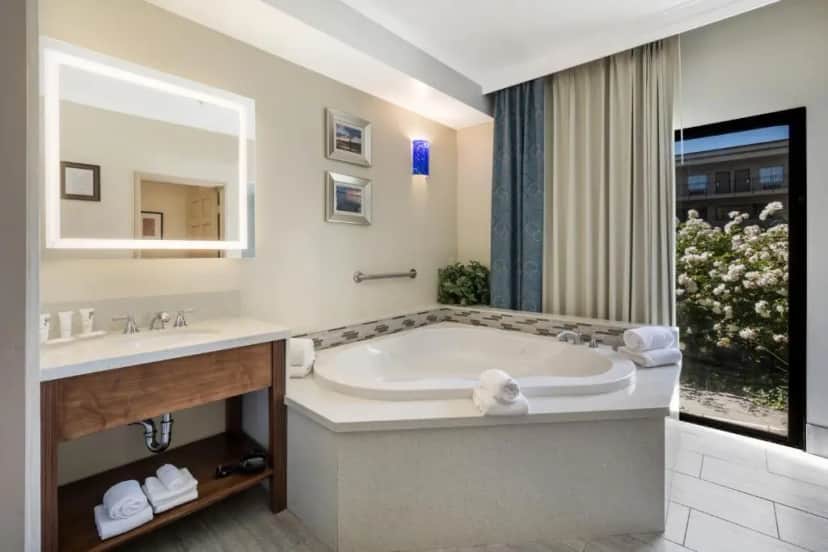 Private in-room jacuzzi tub in the King Suite with Whirlpool - Non-Smoking at MainStay Suites Orange County John Wayne Airport
