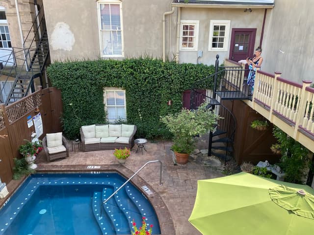 Shared outdoor hot tub