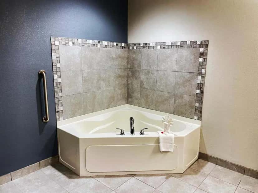 In-room jacuzzi tub at Microtel Inn & Suites by Wyndham Michigan City in Michigan City, IN