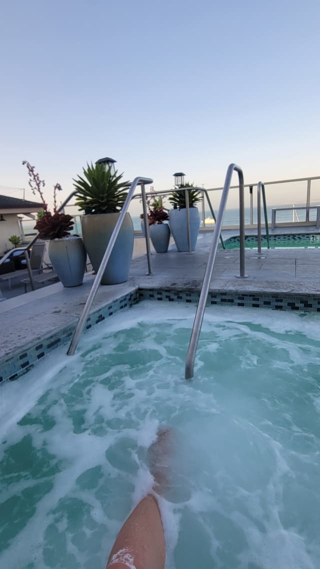 Shared outdoor hot tub