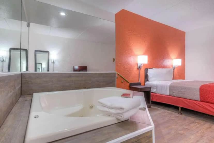 Private in-room jacuzzi in the Queen Suite with Spa Bath - Non-Smoking at Motel 6 Bridgeview