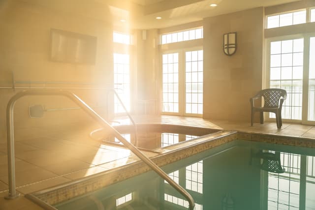 Shared indoor hot tub
