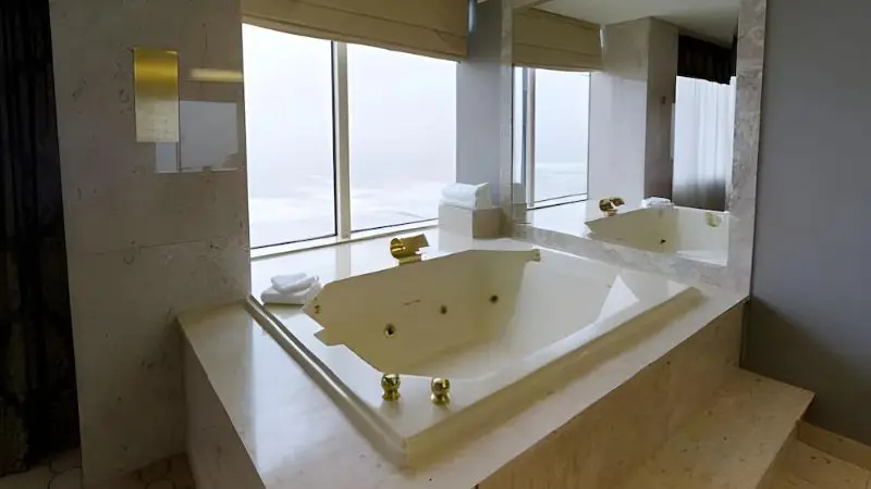 In-room hot tub at Nobu Hotel at Caesars Atlantic City in Atlantic City, NJ