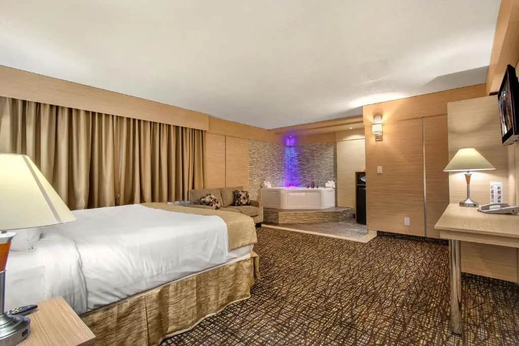 Private in-room jacuzzi in the Honeymoon Suite with Spa Bath at Ocean Beach Palace Hotel and Suites