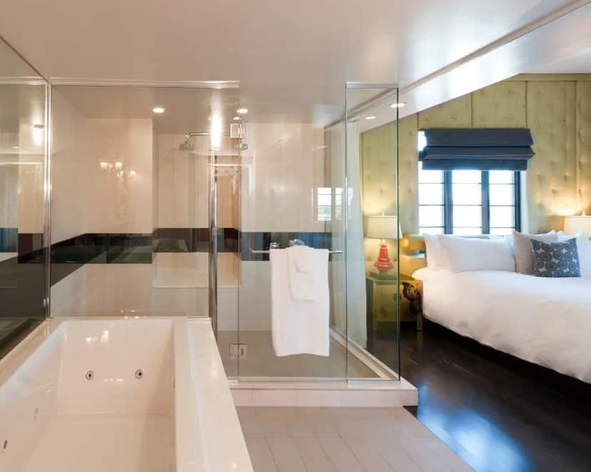 Private in-room jacuzzi tub at Padre Hotel