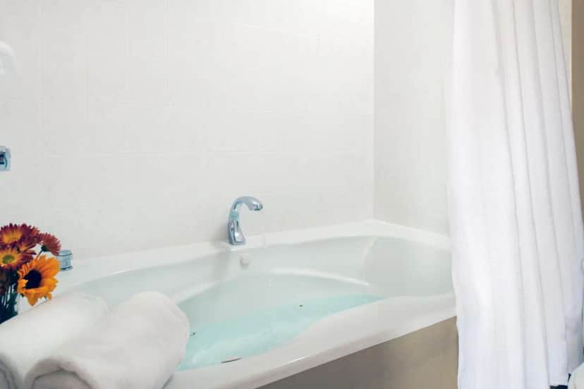 Private in-room jacuzzi tub in the King Room with Spa Bath at Palmer House Inn