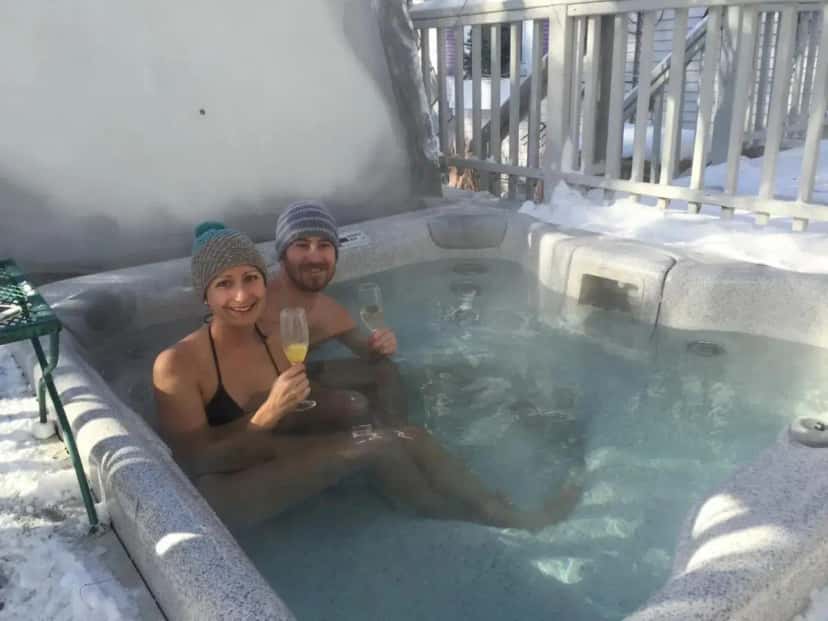 In-room hot tub at Phineas Swann Inn & Spa in Montgomery Center, VT