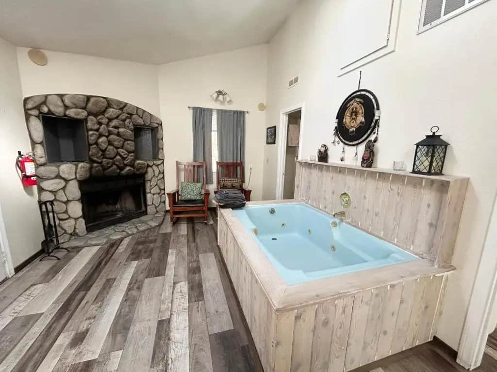 Private in-room jacuzzi in the Family Room with Bath at Pine Knot Guest Ranch