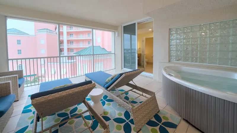 In-room hot tub at Pink Shell Beach Resort & Marina in Fort Myers Beach, FL