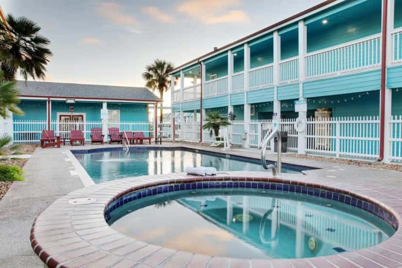 In-room hot tub at Plantation Suites & Conference Center in Port Aransas, TX