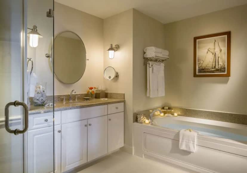 Private in-room jacuzzi tub in the Suite, Jetted Tub at Portland Harbor Hotel