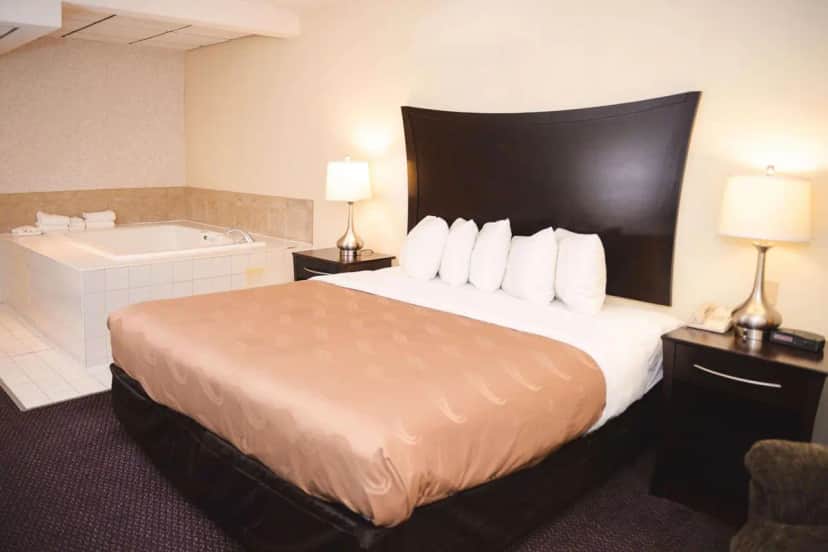 Private in-room jacuzzi in the King Suite with Whirlpool - Non-Smoking at Quality Inn & Suites Ames Conference Center near ISU Campus