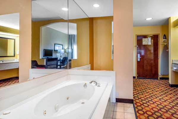 Private in-room jacuzzi tub at Quality Inn & Suites Montgomery East Carmichael Rd