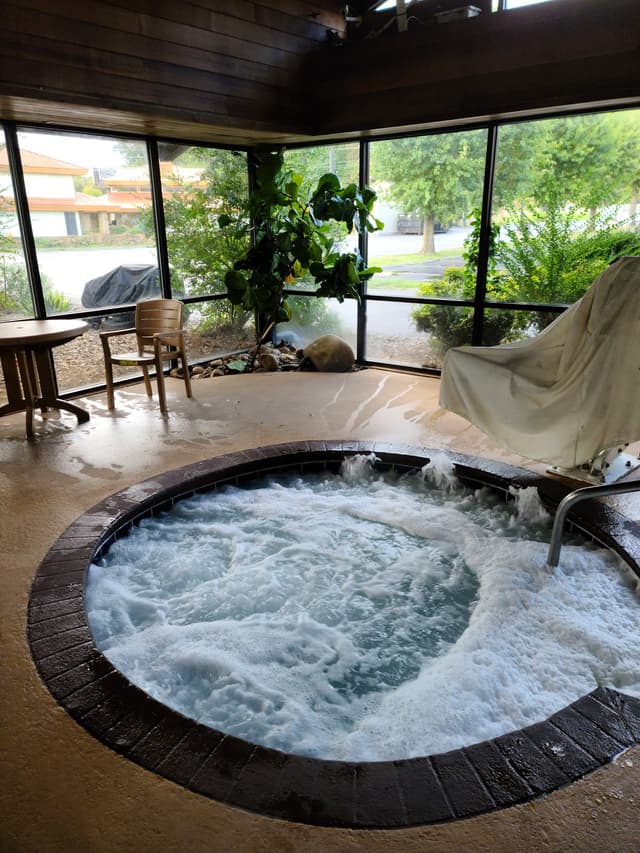Shared indoor hot tub