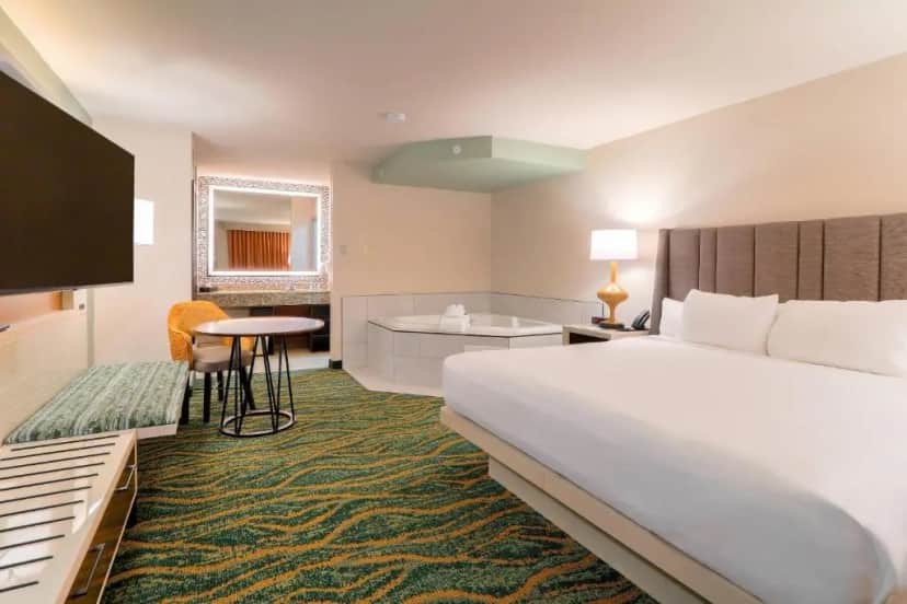 Private in-room jacuzzi tub in the King Suite with Whirlpool - Non-Smoking at Quality Inn Near The Island Pigeon Forge