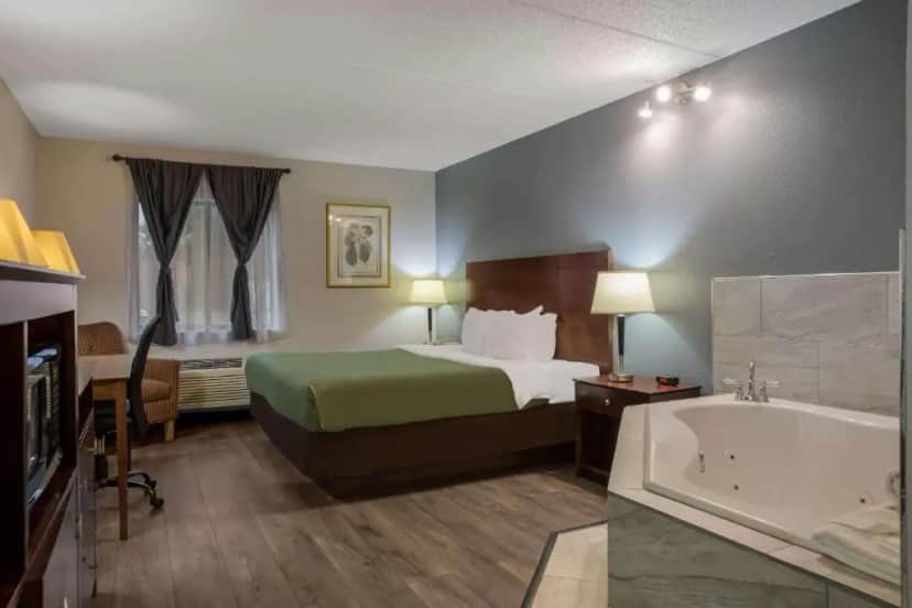 Private in-room jacuzzi tub in the Superior King Suite - Non-Smoking at Quality Inn