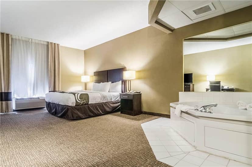 Private in-room jacuzzi tub at Quality Suites