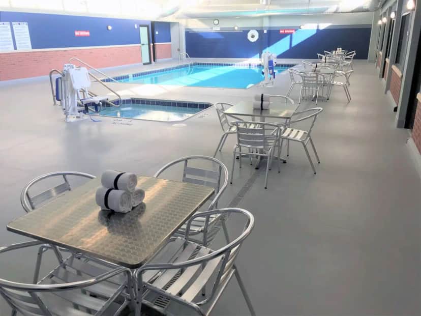 Shared indoor hot tub at Radisson Hotel La Crosse