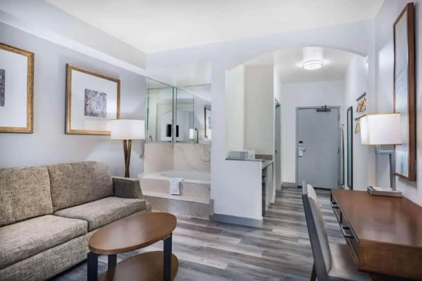 Private in-room jacuzzi tub in the King Suite with Jetted Tub - Non-Smoking at Ramada by Wyndham Bakersfield