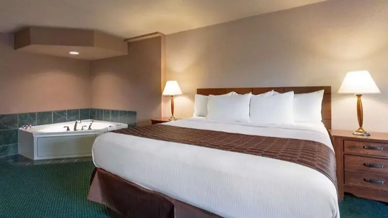 In-room hot tub at Ramada by Wyndham Bismarck in Bismarck, ND